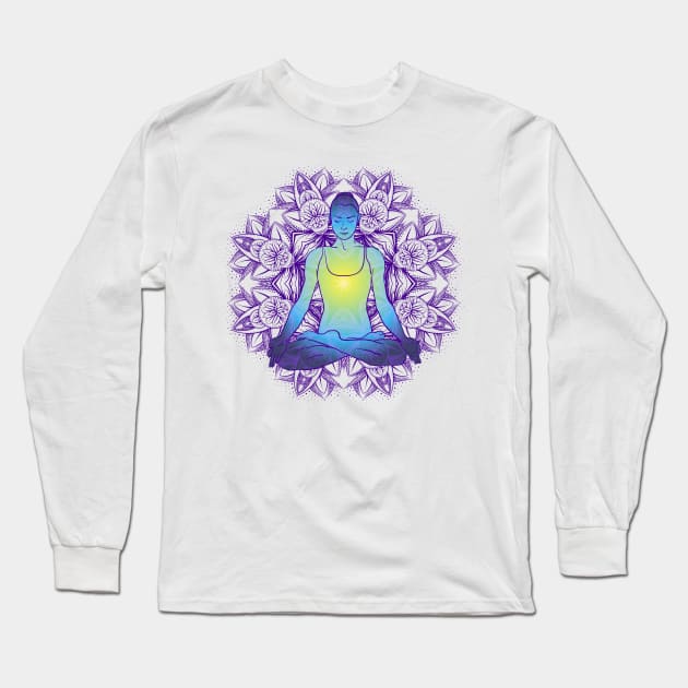 Yoga #17 Long Sleeve T-Shirt by Olga Berlet